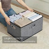 Contenedores de Almacenamiento Rectangulares Plegables de Tela de Lino con Tapas, Apilables, Estilo Rústico, Acabado Brillante, Organizadores de Armario Resistentes de 20-35L