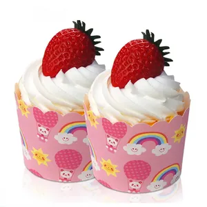 Yağ geçirmez özelleştirilmiş çörek kağıt kalıp kek kağıt pişirme bardak Cupcake gömlekleri