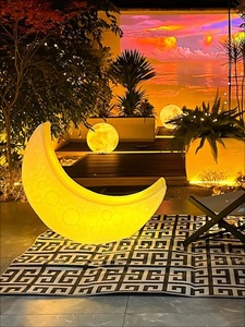 Lampe solaire extérieure étanche Led créative grande sphère en forme de lune 80 cm <span class=keywords><strong>Kula</strong></span> Ogrodowa Garden Moon Light Luna Luz - Product Image 2
