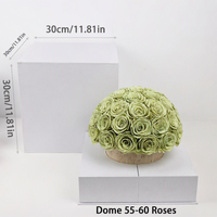 Bouquet de roses éternelles en vase de travertin pour la Saint-Valentin, arrangement de fleurs séchées naturelles immortelles pour elle