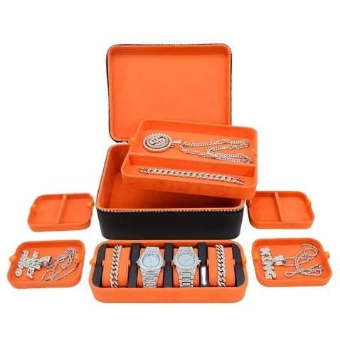 FORTE Watch Case Jewelry Organizer Luxury Leather Jewelry Collection Storage Box Earrings Organizer Accessories Box for Women