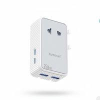 Adaptateur de voyage multifonction ultra-fin Kantravel 25W QC3.0 avec 2 ports USB-A et 2 ports USB-C pour téléphones portables, appareils photo et écouteurs
