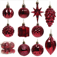 Ensemble de boules de Noël électroplaquées multi-formes et multi-styles, décorations pour arbre de Noël, fête de Noël et du Nouvel An