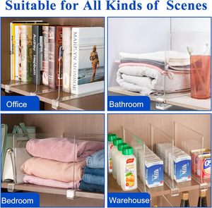 6 pak rak plastik bening akrilik pembagi lemari pengatur rak kayu lemari kamar tidur dompet baju penyimpanan - Product Image 4