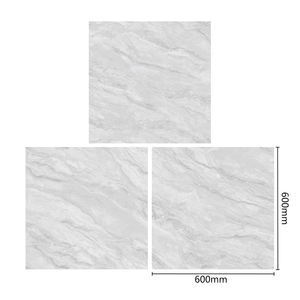 Azulejos esmaltados pulidos grises de lujo más nuevos modernos 600x600 azulejo de decoración de suelo Interior de porcelana de mármol antideslizante europeo - Product Image 6