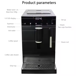 New Arrival hộ gia đình thép không gỉ thông minh cà phê Maker LCD hiển thị hệ điều hành máy pha cà phê với hơi nước vòi phun - Product Image 4