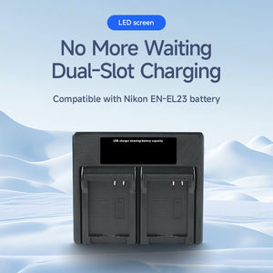 เครื่องชาร์จแบตเตอรี่แบบคู่ EN-EL23พร้อมพอร์ต USB ชนิด C สำหรับกล้อง <span class=keywords><strong>Z50</strong></span> /zfc/ <span class=keywords><strong>Z50</strong></span> <span class=keywords><strong>II</strong></span>-จอแสดงผล LCD และแบตเตอรี่คู่รองรับ - Product Image 2