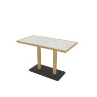 Ensemble table et chaises de salle à manger modernes et personnalisables en bois massif et dalle de roche pour restaurants, salons de thé, restaurants de fondue et stands de restauration commerciale