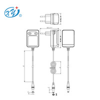 Usine CE GS ETL FCC UKCA AC DC 12V 1A 1.5A 2A adaptateur secteur pour lumière led CCTV IP caméra TVset box 12w 18w 24w alimentation