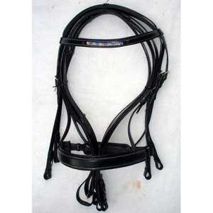 Premium Quality one <b>world</b> export Leather Double Bridle for Horses with Swedish Noseband Ideal for Professional Equestrian - Product Image 1