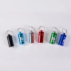 MM-APB006 Metal Gift Case Holder Colorful Portable Small Keychain Container High Quality Laser Engraved Logo Tablet Storage