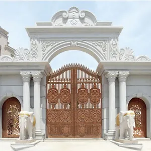 Togen Aluminum casting Customized High Quality Luxury Modern Outdoor Beautiful Decoration Exterior Casted Aluminum Sliding Gate for Courtyard