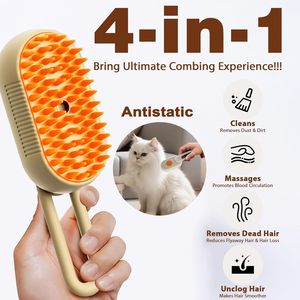 แปรงนวดไอน้ำสำหรับสุนัขและแมวแบบหมุนได้ ชาร์จด้วย USB ขายส่ง - Product Image 3