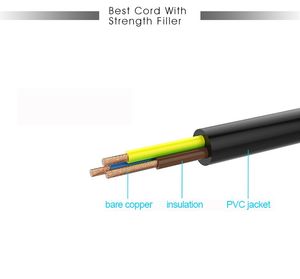 Cable de alimentación europeo con enchufe a tierra y 3 hilos desnudos, cable de CA con extremo abierto para electrodomésticos y equipos eléctricos - Product Image 2