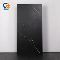 Carreaux de porcelaine en marbre Nero Marquina 600x600mm - Design moderne antibactérien pour les murs et les bordures de salles de bain et de villas