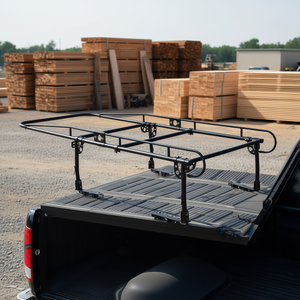 แร็คหลังคารถกระบะ สำหรับบรรทุกสัมภาระ รับน้ำหนักได้ 1000 ปอนด์ ความกว้าง 43.3 ถึง 63 นิ้ว สำหรับอุปกรณ์ควบคุมการขนส่งไม้ - Product Image 2