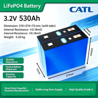 Batterie CATL 530Ah LiFePO4 3.2V, cellule LFP prismatique au lithium pour véhicule électrique, camion, bus, système de stockage d'énergie solaire, neuve