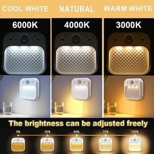 1PCS Lampe de nuit LED à détecteur de mouvement rechargeable avec aimant, idéale pour chambre, escalier, armoire, couloir, cuisine - Product Image 3