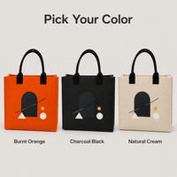 Sac fourre-tout en feutre à imprimé géométrique moderne, sac à main réutilisable, logo personnalisé, sac cadeau pour mariage, anniversaire, baby shower, fête