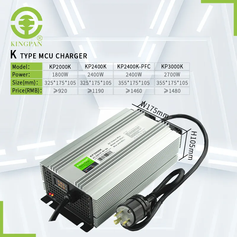 KP2400K CNC-Ladegerät 12V 24V 36V 48V 54V 68V 72V 86V 2400W Lifepo4-Ladegerät Effizientes Batterie ladegerät für Elektroautos