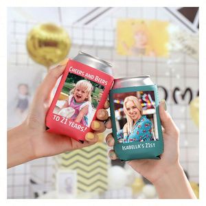 Decoraciones Personalizadas para Fiestas de Cumpleaños Número 21, 30, 40, 50, 60, Fundas Delgadas para Latas, Recuerdos - Product Image 1