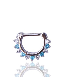 1 unidad de <span class=keywords><strong>Piercing</strong></span> de Acero Inoxidable con Zirconia, Estilo Tribal, tipo Clicker, para Nariz, Septum, Pezón, Oreja, Anillo de Boda, Joyería Encantadora 16g - Product Image 4
