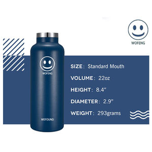 Botella de agua de acero inoxidable para niños, frasco de Metal con gradiente de boca ancha, doble pared, aislado, 32Oz - Product Image 3