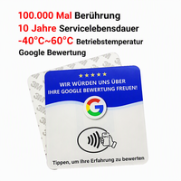 Avis Google NFC Code QR allemand Cartes allemandes Google Review NFC Google Avis Ntag213 100*100mm Médias sociaux pour entreprises