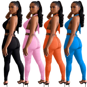 Nuova Tendenza Estate 2022: Completi Donna, Set <span class=keywords><strong>Casual</strong></span> Due Pezzi con Pantaloni, <span class=keywords><strong>Abbigliamento</strong></span> Femminile <span class=keywords><strong>Sexy</strong></span> Coordinato - Product Image 2