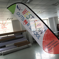 Mât de drapeau automatique en aluminium écologique de 14 pieds pour extérieur, bannière publicitaire à plume unique personnalisable avec logo