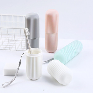 Guo Lin Travel <b>Toothbrush</b> Cup Portable Foldable With Lid For Adults Multi Functional <b>Toothbrush</b> <b>Holder</b> And Mouthwash Set - Product Image 1