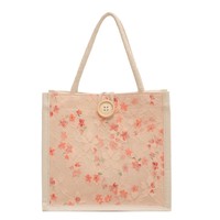 Sac fourre-tout en jute réutilisable grande capacité, vente en gros, sacs fourre-tout en coton et jute écologiques avec logo personnalisé
