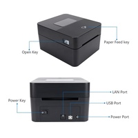 Impresora de Etiquetas de Códigos de Barras de Alta Calidad de 4 Pulgadas (110 mm), Impresión Térmica Directa de Escritorio, Interfaz USB, 1 Año de Garantía