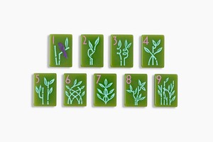 160 Tiles American <b>Mahjong</b> <b>Set</b> Green Acrylic <b>Mahjong</b> Tiles Floral Pattern Game <b>Set</b> for Party Play - Product Image 2