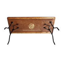 Table pliante à chevalet de 6 pieds à prix réduit avec dessus stable et pied de table solide Table pliante de 6 pieds
