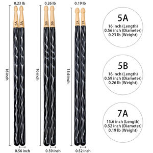 מקלות תופים מקצועיים MUSO MA-18 איכותיים מעץ (אלון/היקורי) עם אפשרות להדפסת לוגו בהתאמה אישית - אריזה סיטונאית 1000 יחידות למוזיקאים - Product Image 3