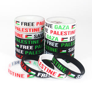 Pulseras de Silicona con la Bandera Palestina, Palestina Libre, Salva Gaza, Diseño Geométrico Impermeable, Frases Motivacionales, Promocionales - Product Image 1