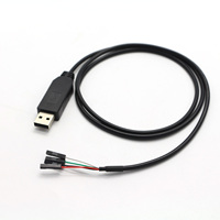 Cable USB a TTL UART con Chip FTDI FT2323RL CP2102, Trenzado de Cobre Puro, Revestimiento de PVC, Conector Hembra Dupont de 4 Pines, Adaptador de 3.3V 5V