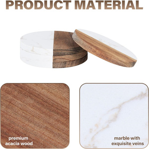 Vendita calda su misura di marmo sottobicchiere Set regali di nozze-Acacia sottobicchiere <span class=keywords><strong>in</strong></span> <span class=keywords><strong>legno</strong></span> per bevande porta tazze - Product Image 3
