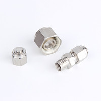 Raccord de tuyauterie forgé américain 7/16 en acier inoxydable 316 résistant à haute pression, tête de connecteur à ferrule, filetage 1/4 mm