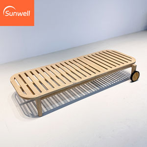 Chaise longue en teck moderne, résistante aux UV, portable, ensemble de salon de <span class=keywords><strong>jardin</strong></span> pour une utilisation en extérieur, salon, hôtels, villas, piscine - Product Image 4