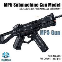 Modèle de pistolet mitrailleur MP5 en ABS, jouet éducatif, ensemble de blocs de construction DIY pour garçons, unisexe, cadeau de simulation