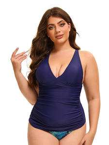 Nouveau Bikini Triangle Dos Nu Sexy pour Femmes Maillot de Bain Pièce Séparée à Motif Solide Caractéristique de Taille Plus pour les Ventes Transfrontalières - Product Image 2