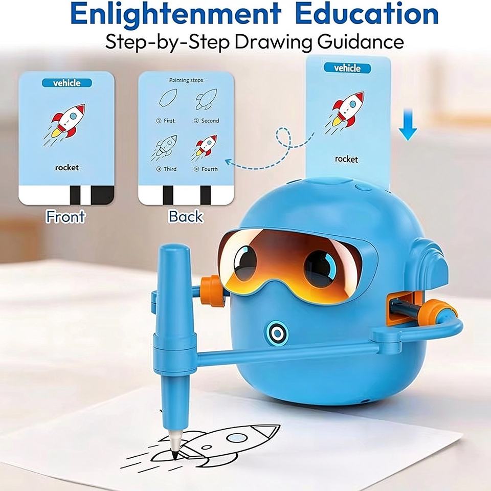 Kids Cartoon Drawing Projector Toy - Automatic Painting Machine with ...