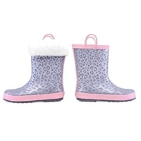 Bottes de pluie en caoutchouc imperméables pour enfants, pour l'hiver, avec doublure chaude, bottes de neige, chaussures d'extérieur pour enfants en hiver