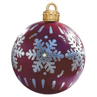 Ballon décoratif de Noël 60 cm, amusant pour l'extérieur, ambiance festive, modèle d'ornement gonflable imprimé