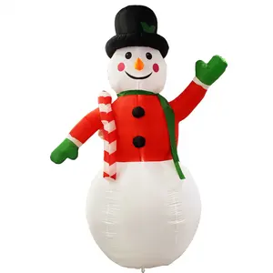8FT 96inch Inflatable Waving Snowman Decoration Inflatable Christmas Decoration Outdoor Yard With LED Lights