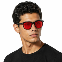 Lunettes de sommeil pour adultes en gros, verres rouge-orange, anti-lumière bleue, lunettes d'ordinateur carrées, lunettes de soleil de créateur personnalisées et tendance