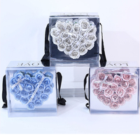Savon en forme de rose, boîte cadeau à main en forme de cœur, cadeau de la Saint-Valentin, bouquet de savon en forme de rose