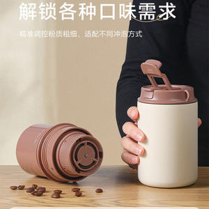 เครื่องบดกาแฟแบบพกพาฟาโกรพลาสติกสีขาวขนาดเล็ก 500 มล. เครื่องชงกาแฟแบบแมนนวล - Product Image 4